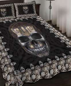 Viking Quilt Bedding Set Skull Pattern Graphic 2