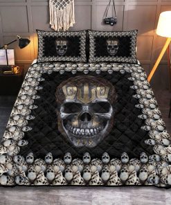 Viking Quilt Bedding Set Skull Pattern Graphic