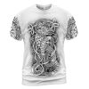 Viking T-shirt A Drawing Of Jormungandr with a celtic Style Front