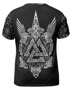 Viking T-shirt Wolf Hammer Raven Valknut Minimalist Back