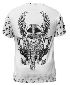 Viking T-shirt Bear With Odin And Raven On The Back Back