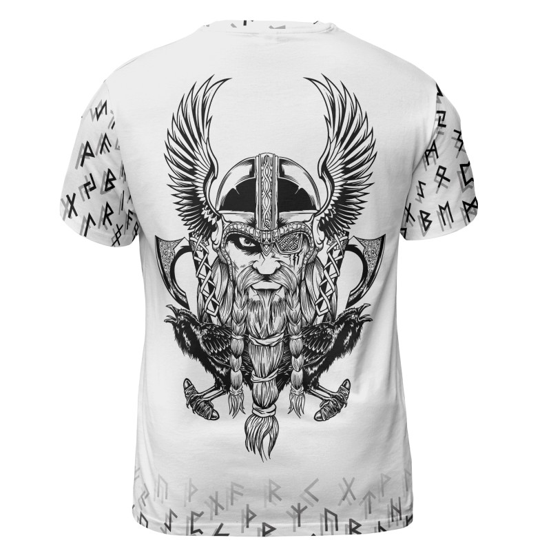 Viking T-shirt Bear With Odin And Raven On The Back Back