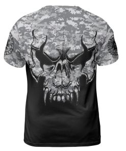 Viking T-shirt Fierce Skull Pattern Camouflage Back