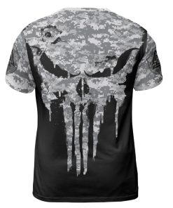 Viking T-shirt Dripping Skull Camouflage Pattern Back