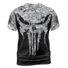 Viking T-shirt Dripping Skull Camouflage Pattern Front