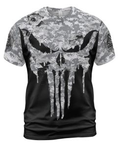 Viking T-shirt Dripping Skull Camouflage Pattern Front