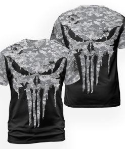 Viking T-shirt Dripping Skull Camouflage Pattern