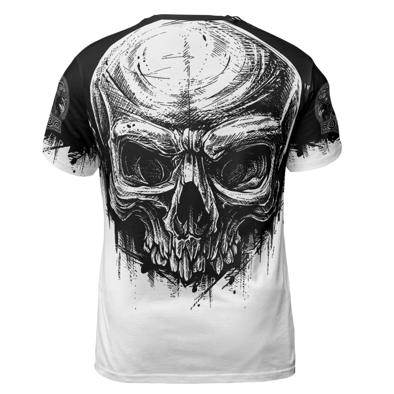 Viking T-shirt Skull And Ulfhedinn Simple Black Design Back