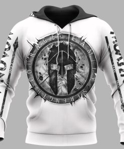 Spartan Hoodie Strength Courage and Family Front