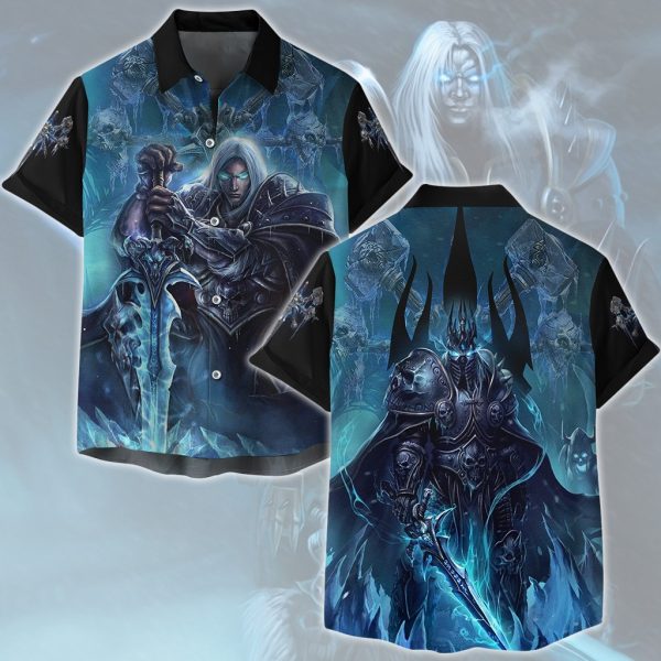 World Of Warcraft Arthas The Lich King Video Game All Over Printed T-shirt Tank Top Zip Hoodie Pullover Hoodie Hawaiian Shirt Beach Shorts Joggers Hawaiian Shirt S