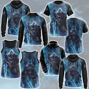 World Of Warcraft Arthas The Lich King Video Game All Over Printed T-shirt Tank Top Zip Hoodie Pullover Hoodie Hawaiian Shirt Beach Shorts Joggers   