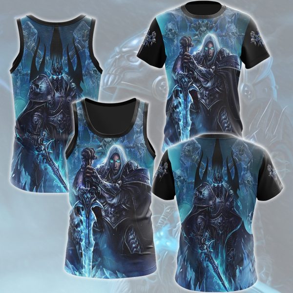 World Of Warcraft Arthas The Lich King Video Game All Over Printed T-shirt Tank Top Zip Hoodie Pullover Hoodie Hawaiian Shirt Beach Shorts Joggers