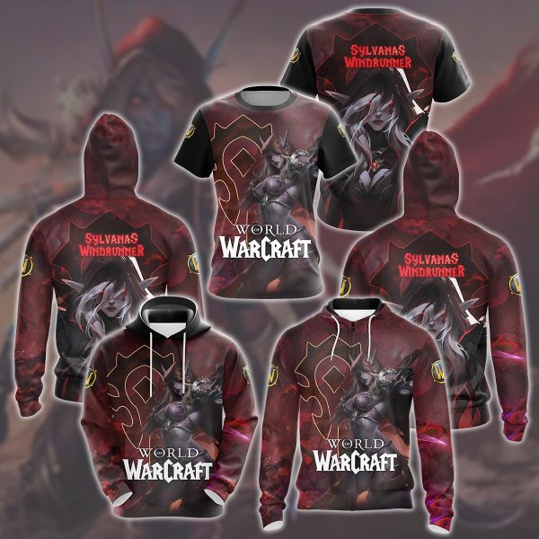 World Of Warcraft Sylvanas Windrunner Video Game All Over Printed T-shirt Tank Top Zip Hoodie Pullover Hoodie Hawaiian Shirt Beach Shorts Joggers