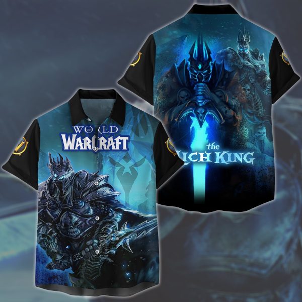 World Of Warcraft Arthas The Lich King Video Game All Over Printed T-shirt Tank Top Zip Hoodie Pullover Hoodie Hawaiian Shirt Beach Shorts Joggers Hawaiian Shirt S