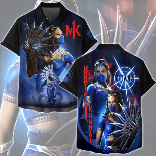 Mortal Kombat Kitana Video Game All Over Printed T-shirt Tank Top Zip Hoodie Pullover Hoodie Hawaiian Shirt Beach Shorts Joggers Hawaiian Shirt S