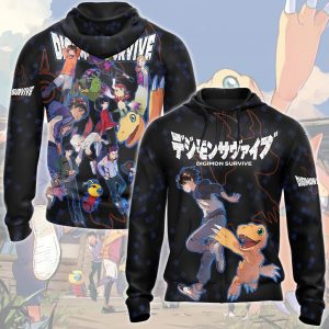 Digimon: Survive Video Game All Over Printed T-shirt Tank Top Zip Hoodie Pullover Hoodie Hawaiian Shirt Beach Shorts Joggers Zip Hoodie S 