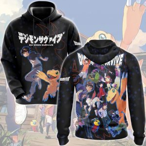 Digimon: Survive Video Game All Over Printed T-shirt Tank Top Zip Hoodie Pullover Hoodie Hawaiian Shirt Beach Shorts Joggers Hoodie S 