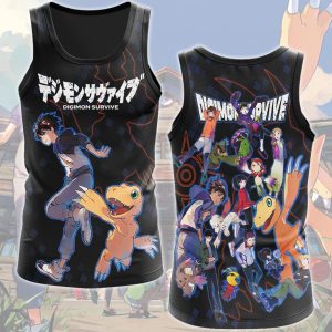 Digimon: Survive Video Game All Over Printed T-shirt Tank Top Zip Hoodie Pullover Hoodie Hawaiian Shirt Beach Shorts Joggers Tank Top S 