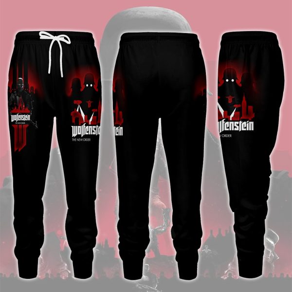 Wolfenstein: The New Order Video Game All Over Printed T-shirt Tank Top Zip Hoodie Pullover Hoodie Hawaiian Shirt Beach Shorts Joggers Joggers S