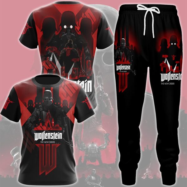 Wolfenstein: The New Order Video Game All Over Printed T-shirt Tank Top Zip Hoodie Pullover Hoodie Hawaiian Shirt Beach Shorts Joggers