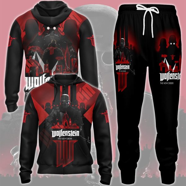 Wolfenstein: The New Order Video Game All Over Printed T-shirt Tank Top Zip Hoodie Pullover Hoodie Hawaiian Shirt Beach Shorts Joggers