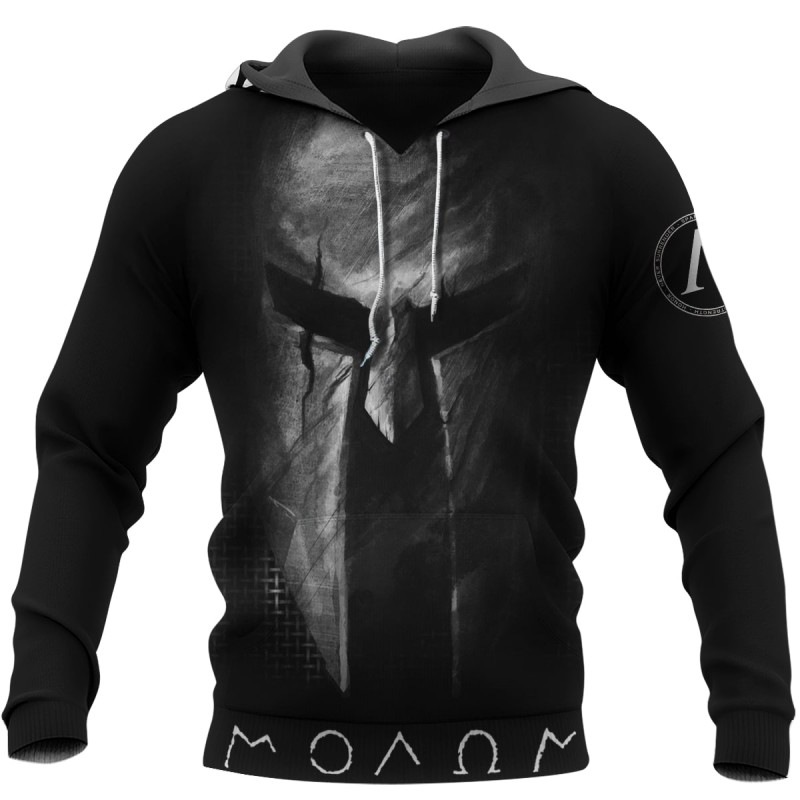 Spartan Hoodie ΜΟΛΩΝ ΛΑΒΕ Molon Labe Helmet Front