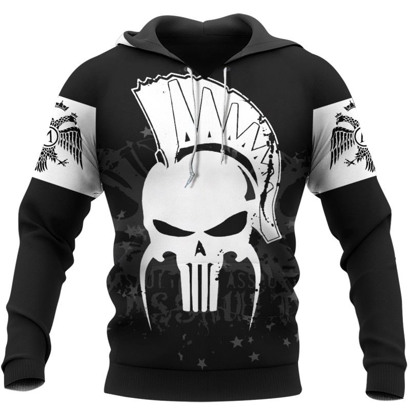 Spartan Hoodie Skull Double-headed Eagle Front