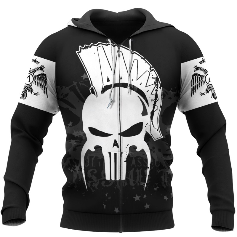 Spartan Hoodie Skull Double-headed Eagle Zip