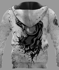 Spartan Hoodie Helmet And Shield Black and white grunge Back