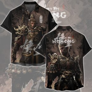 Black Myth: Wukong Video Game All Over Printed T-shirt Tank Top Zip Hoodie Pullover Hoodie Hawaiian Shirt Beach Shorts Joggers Hawaiian Shirt S 