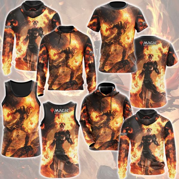 Magic: The Gathering Chandra Nalaar Video Game All Over Printed T-shirt Tank Top Zip Hoodie Pullover Hoodie Hawaiian Shirt Beach Shorts Joggers