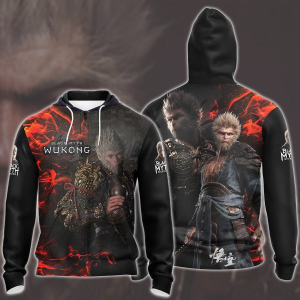 Black Myth: Wukong Video Game All Over Printed T-shirt Tank Top Zip Hoodie Pullover Hoodie Hawaiian Shirt Beach Shorts Joggers Zip Hoodie S