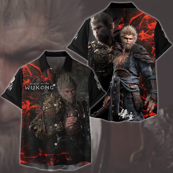 Black Myth: Wukong Video Game All Over Printed T-shirt Tank Top Zip Hoodie Pullover Hoodie Hawaiian Shirt Beach Shorts Joggers Hawaiian Shirt S