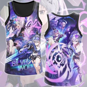 Honkai: Star Rail Silver Wolf Video Game All Over Printed T-shirt Tank Top Zip Hoodie Pullover Hoodie Hawaiian Shirt Beach Shorts Joggers Tank Top S 