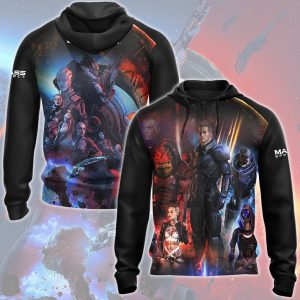 Mass Effect Legendary Edition Video Game All Over Printed T-shirt Tank Top Zip Hoodie Pullover Hoodie Hawaiian Shirt Beach Shorts Joggers Zip Hoodie S 