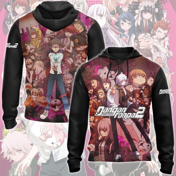 Danganronpa 2 Video Game All Over Printed T-shirt Tank Top Zip Hoodie Pullover Hoodie Hawaiian Shirt Beach Shorts Joggers Zip Hoodie S