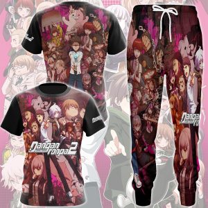 Danganronpa 2 Video Game All Over Printed T-shirt Tank Top Zip Hoodie Pullover Hoodie Hawaiian Shirt Beach Shorts Joggers   