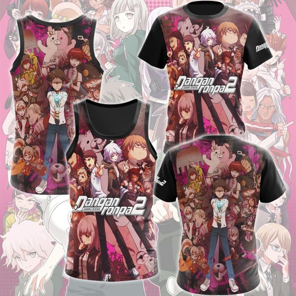 Danganronpa 2 Video Game All Over Printed T-shirt Tank Top Zip Hoodie Pullover Hoodie Hawaiian Shirt Beach Shorts Joggers