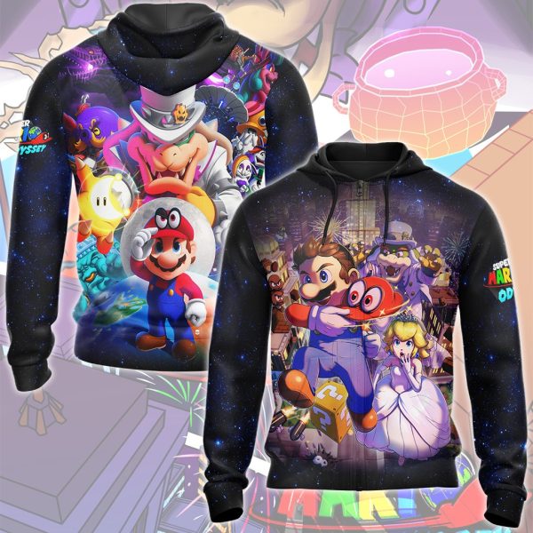 Super Mario Odyssey Video Game All Over Printed T-shirt Tank Top Zip Hoodie Pullover Hoodie Hawaiian Shirt Beach Shorts Joggers Zip Hoodie S