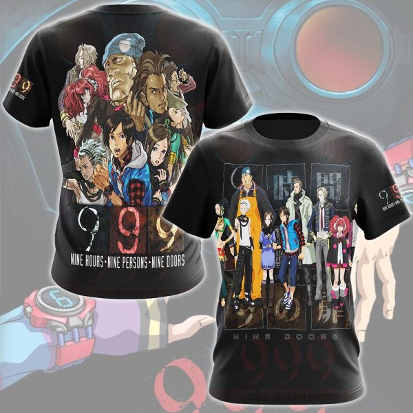 999: Nine Hours, Nine Persons, Nine Doors Video Game All Over Printed T-shirt Tank Top Zip Hoodie Pullover Hoodie Hawaiian Shirt Beach Shorts Joggers T-shirt S