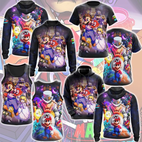 Super Mario Odyssey Video Game All Over Printed T-shirt Tank Top Zip Hoodie Pullover Hoodie Hawaiian Shirt Beach Shorts Joggers