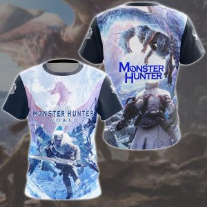 Monster Hunter: World Video Game All Over Printed T-shirt Tank Top Zip Hoodie Pullover Hoodie Hawaiian Shirt Beach Shorts Joggers T-shirt S