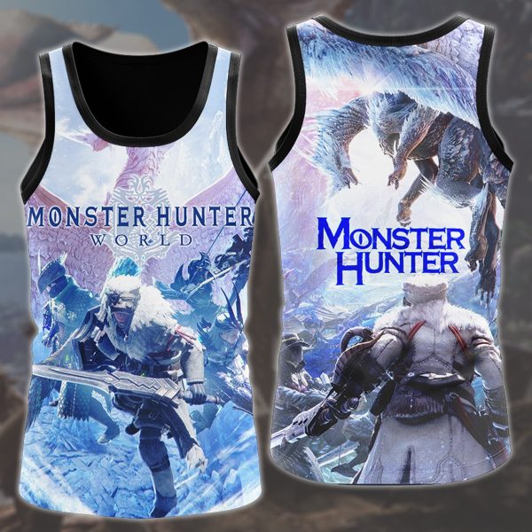 Monster Hunter: World Video Game All Over Printed T-shirt Tank Top Zip Hoodie Pullover Hoodie Hawaiian Shirt Beach Shorts Joggers Tank Top S