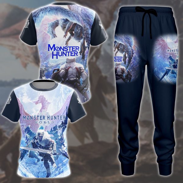 Monster Hunter: World Video Game All Over Printed T-shirt Tank Top Zip Hoodie Pullover Hoodie Hawaiian Shirt Beach Shorts Joggers