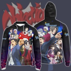 Phoenix Wright Ace Attorney Video Game All Over Printed T-shirt Tank Top Zip Hoodie Pullover Hoodie Hawaiian Shirt Beach Shorts Joggers Zip Hoodie S 