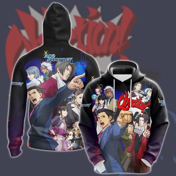 Phoenix Wright Ace Attorney Video Game All Over Printed T-shirt Tank Top Zip Hoodie Pullover Hoodie Hawaiian Shirt Beach Shorts Joggers Hoodie S