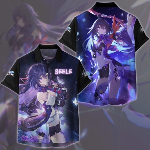 Honkai: Star Rail Seele Video Game All Over Printed T-shirt Tank Top Zip Hoodie Pullover Hoodie Hawaiian Shirt Beach Shorts Joggers Hawaiian Shirt S