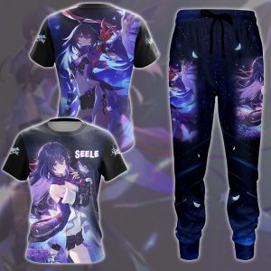 Honkai: Star Rail Seele Video Game All Over Printed T-shirt Tank Top Zip Hoodie Pullover Hoodie Hawaiian Shirt Beach Shorts Joggers   