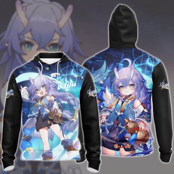 Honkai: Star Rail Bailu Video Game All Over Printed T-shirt Tank Top Zip Hoodie Pullover Hoodie Hawaiian Shirt Beach Shorts Joggers Zip Hoodie S