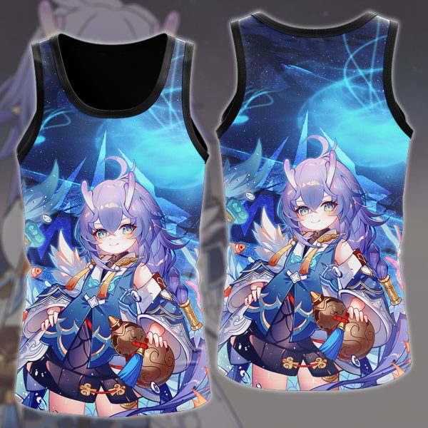 Honkai: Star Rail Bailu Video Game All Over Printed T-shirt Tank Top Zip Hoodie Pullover Hoodie Hawaiian Shirt Beach Shorts Joggers Tank Top S